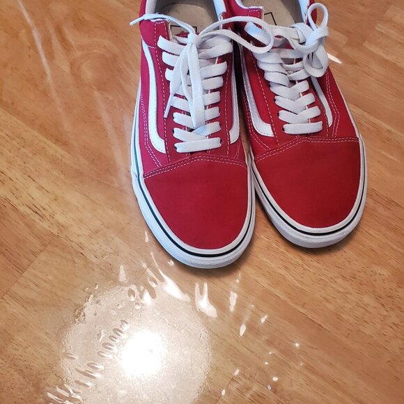 Vans Old Skool Red and White Canvas Sneakers 9 W 7.5 M Unisex - Picture 5 of 5